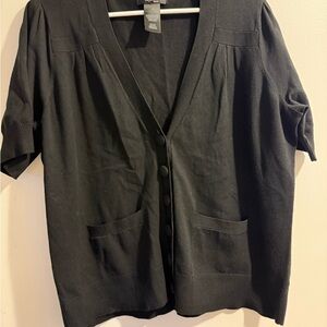 Style & Co 1X Black Button-Up Cardigan